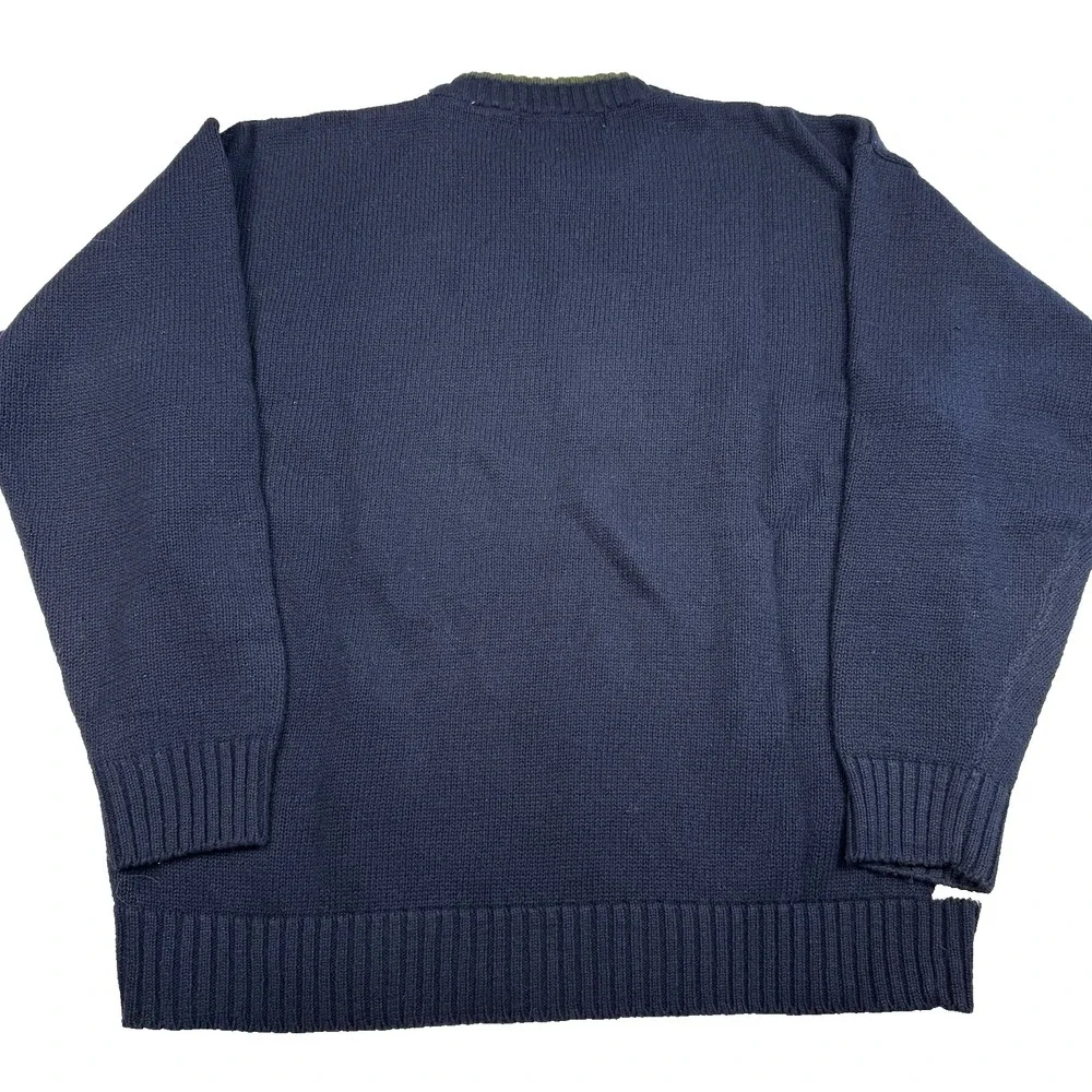 Vintage Michael Gerald Sweater Size‎ Large Geometric Grandpa Dad 90s Navy/Ivory